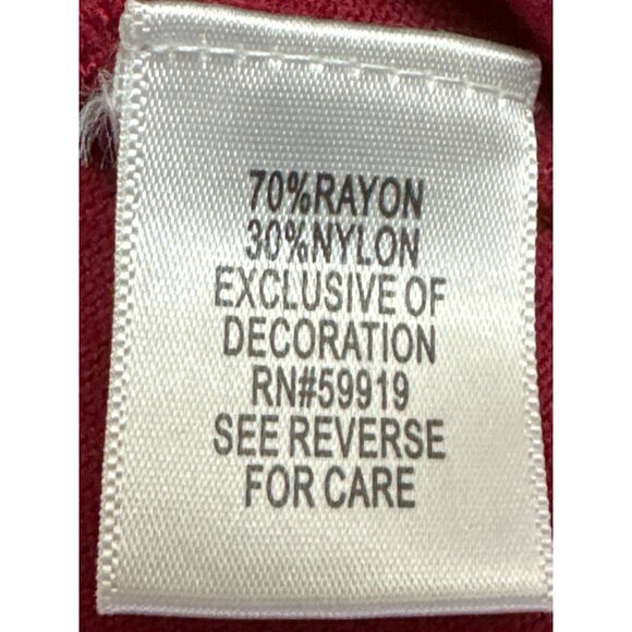 Vintage Apt 9 Burgundy Wine Wrap Layered Sweater With Black Sequined Long Sleeve - Picture 5 of 8